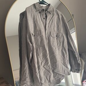 Men's Vintage Gray 100% Cotton Button-Up
